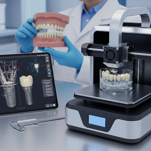 Close-up of dental mold